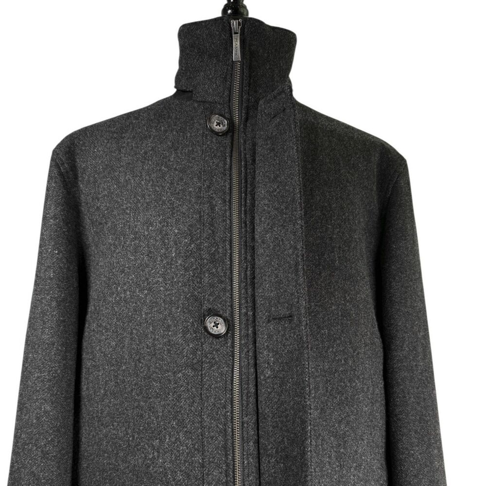 Jos. A. Bank Jacket Mens Large Gray Wool Blend Insulated Full Zip Overcoat - Picture 8 of 11